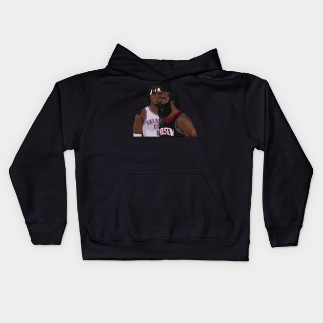 James Harden Series Winning Block on Lu Dort Kids Hoodie by ActualFactual